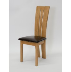 Venezia Oak Leather Dining Chair